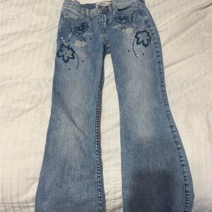 Abercrombie Kids Light Blue Floral Jeans